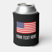 Patriotic American flag can cooler | Personalize (Can Back)