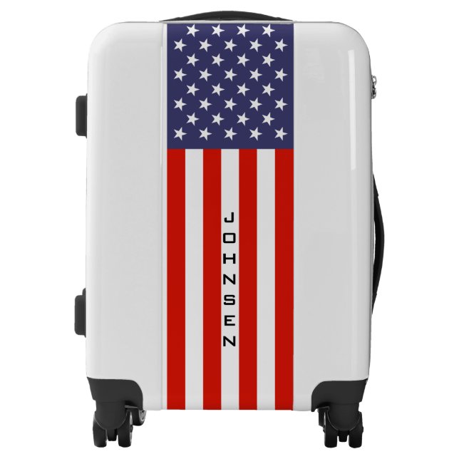 Patriotic American flag carry on luggage suitcase (Front)