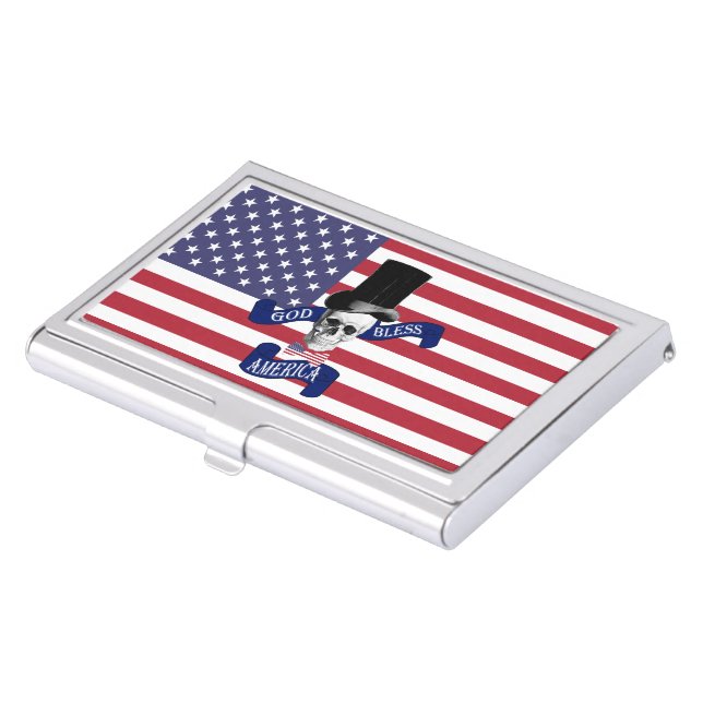 Patriotic American flag Case For Business Cards (Front)