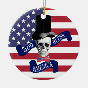 Patriotic American flag Ceramic Ornament