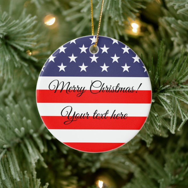 Patriotic American flag Christmas tree ornament (Tree)