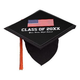 Patriotic American flag class of graduation party Cap Topper
