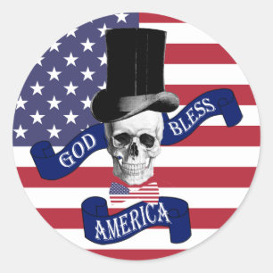 Patriotic American flag Classic Round Sticker