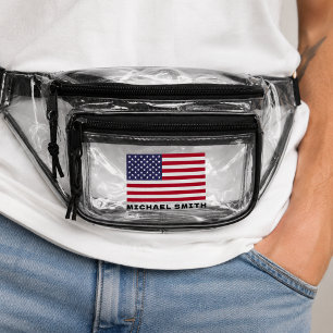 Patriotic American Flag Clear Fanny Pack