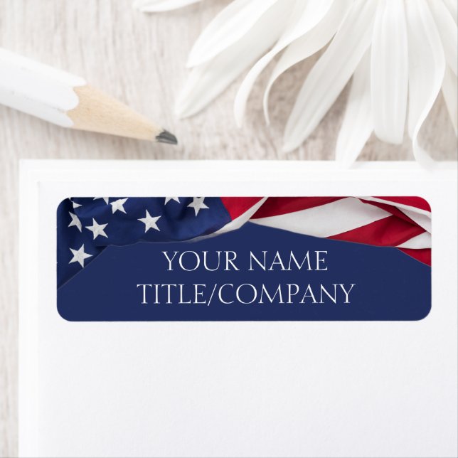 Patriotic American Flag Company Name  Label (Insitu)