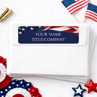 Patriotic American Flag Company Name Label