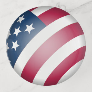Patriotic American Flag Cool Red White and BLue Trinket Tray