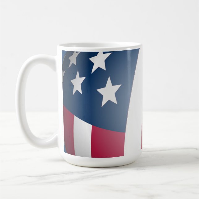 Patriotic American Flag Cool Stars and Stripes Coffee Mug (Left)