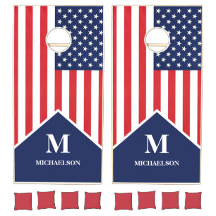 Patriotic American Flag  Cornhole Set