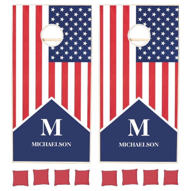 Patriotic American Flag  Cornhole Set (Set)
