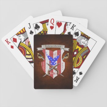 Patriotic American Flag Crest Playing Cards by TheInspiredEdge at Zazzle