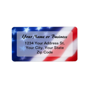 Patriotic American Flag Custom Address Label