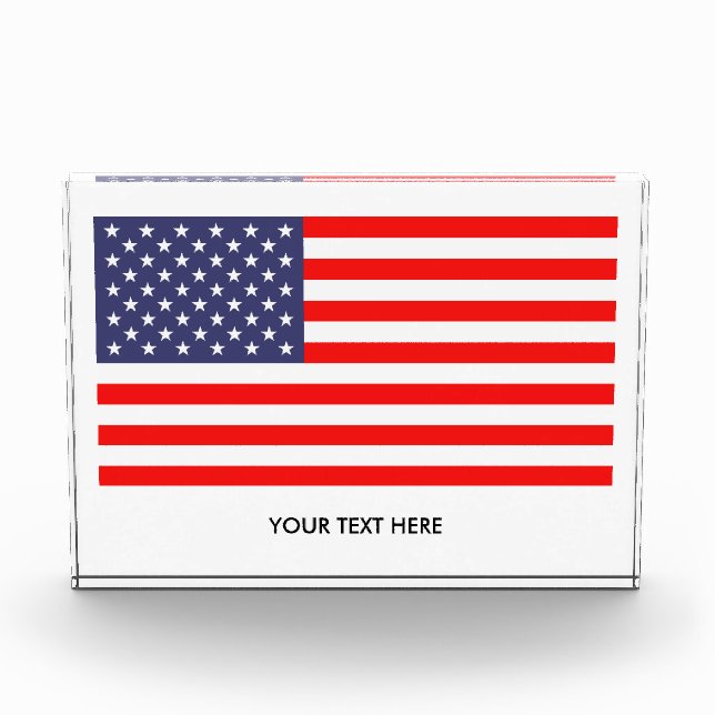 Patriotic American flag custom award block (Front)
