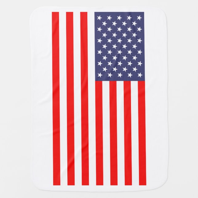 Patriotic American flag custom baby blanket (Front)