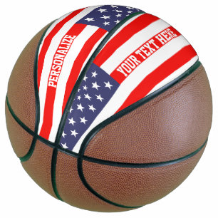 Patriotic American flag custom basketball gift