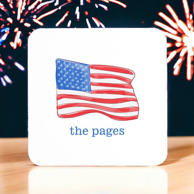 Patriotic American Flag Custom  Beverage Coaster (Creator Uploaded)