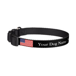 Patriotic American flag custom dog name Pet Collar