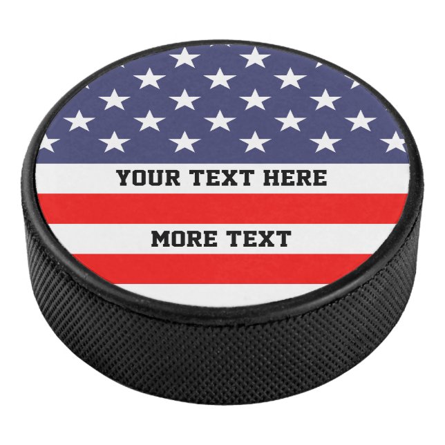 Patriotic American flag custom hockey puck gift (3/4)