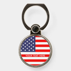 Patriotic American flag custom phone ring holder
