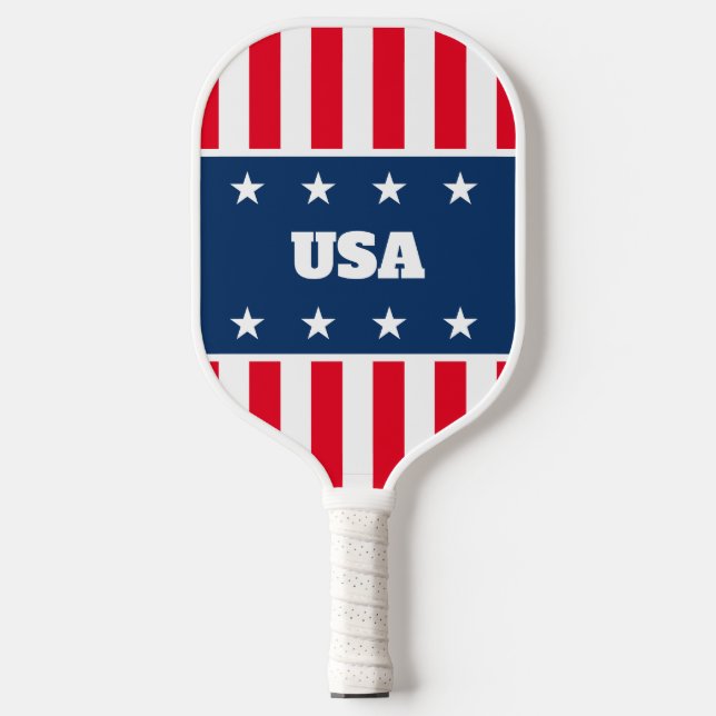 Patriotic American flag custom pickleball paddle (Front)