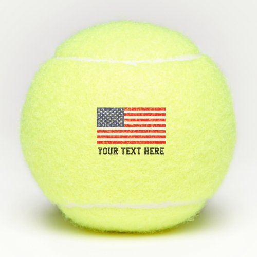 Patriotic American flag custom printed yellow Tennis Balls