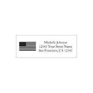 Patriotic American flag custom return address Self-inking Stamp