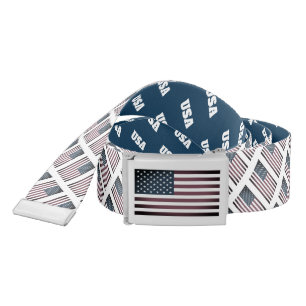 Patriotic American flag custom reversible buckle Belt