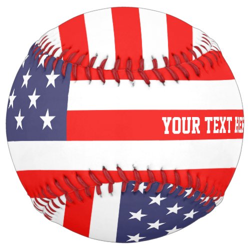 Patriotic American flag custom softball sport gift