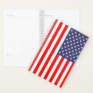 Patriotic American flag custom spiral planner