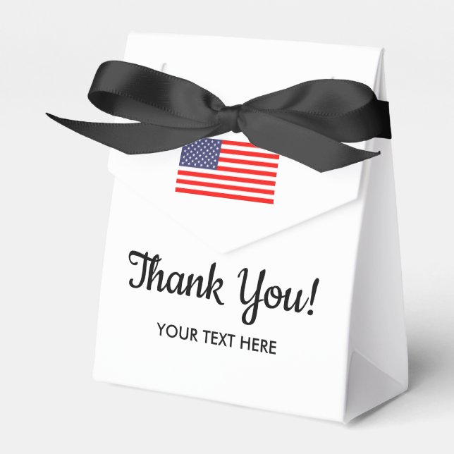 Patriotic American flag custom thank you Favor Box (Front Side)