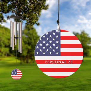 Patriotic American flag custom Wind Chime