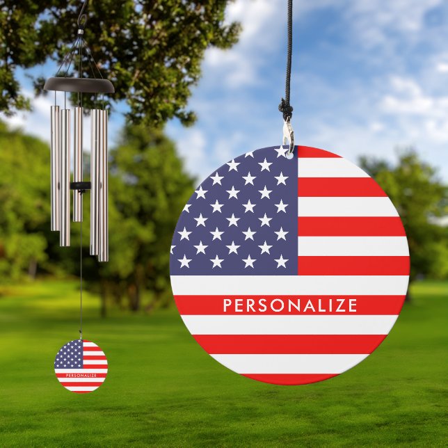 Patriotic American flag custom Wind Chime (Outdoor)