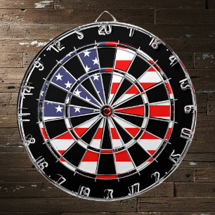 Patriotic American flag dartboard design   Grungy