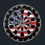 Patriotic American flag dartboard design | Grungy<br><div class="desc">Patriotic American flag dartboard design | Grungy. Distressed look dart board game with flag of America. Vintage USA / United States of America print. Grunge style dartboard wall decor for real men's man cave, bar, pub, dorm room, bedroom, restaurant etc. Personalizable with humorous text. Awesome Birthday gift idea for 4th...</div>