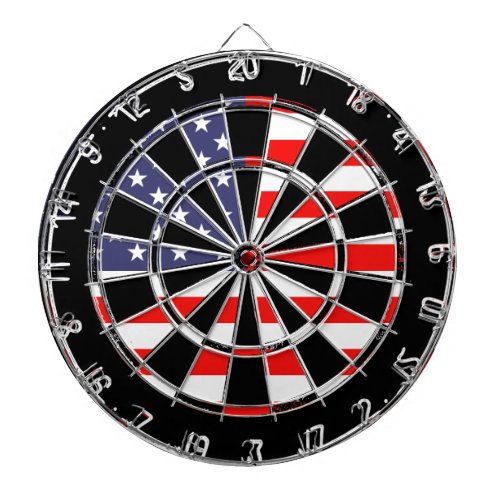 Patriotic American flag dartboard design  Grungy
