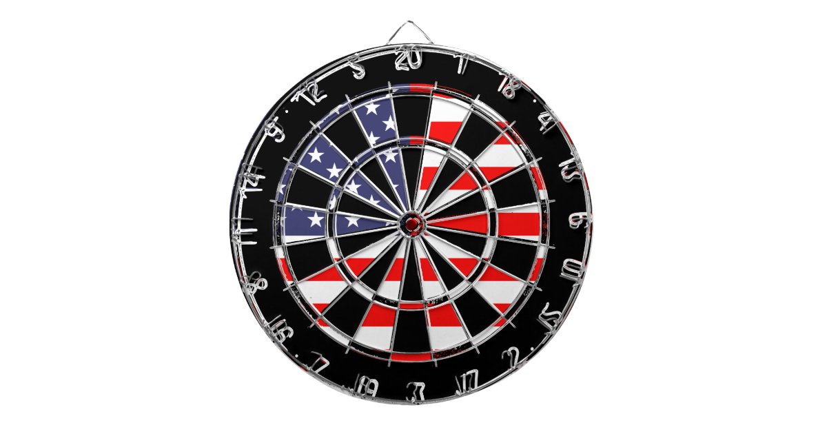 Patriotic American flag dartboard design, Grungy