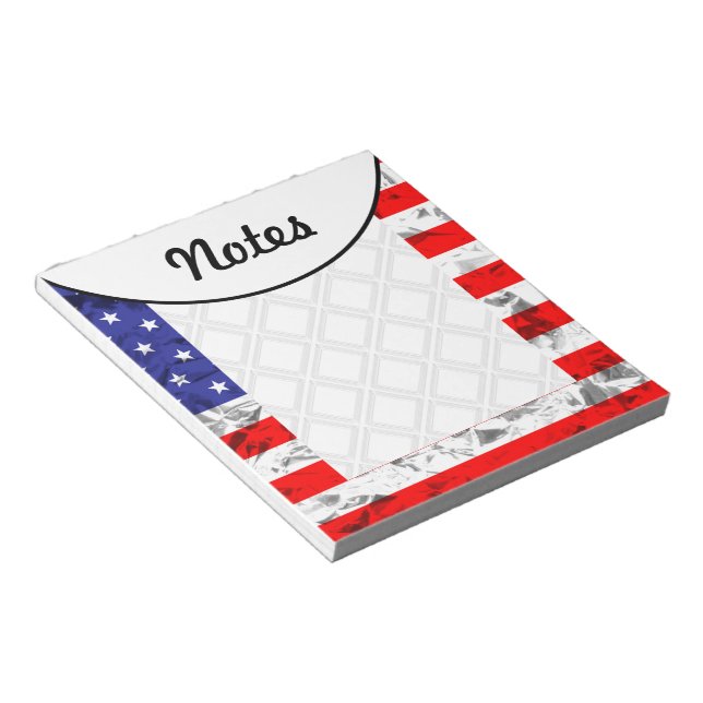 Patriotic American Flag Design Notepad (Angled)