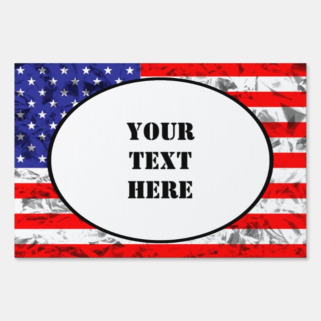 Patriotic American Flag Design Sign (Front)