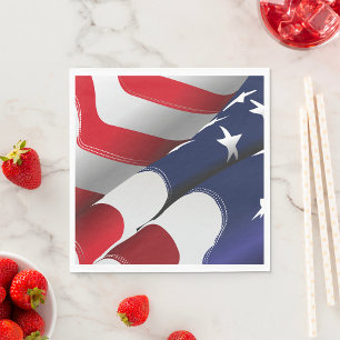 Patriotic American Flag Design Stars and Stripes Napkins