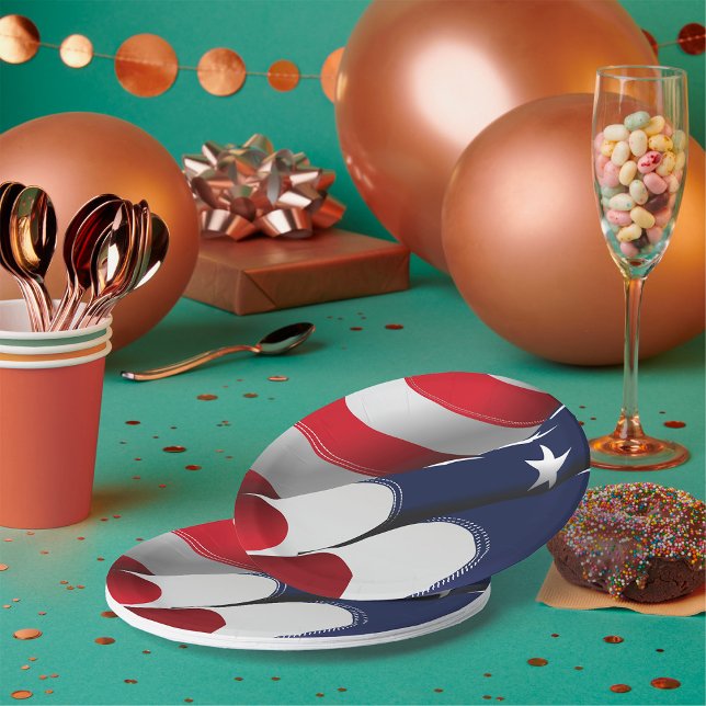Patriotic American Flag Design Stars and Stripes  Paper Plates (Creator Uploaded)