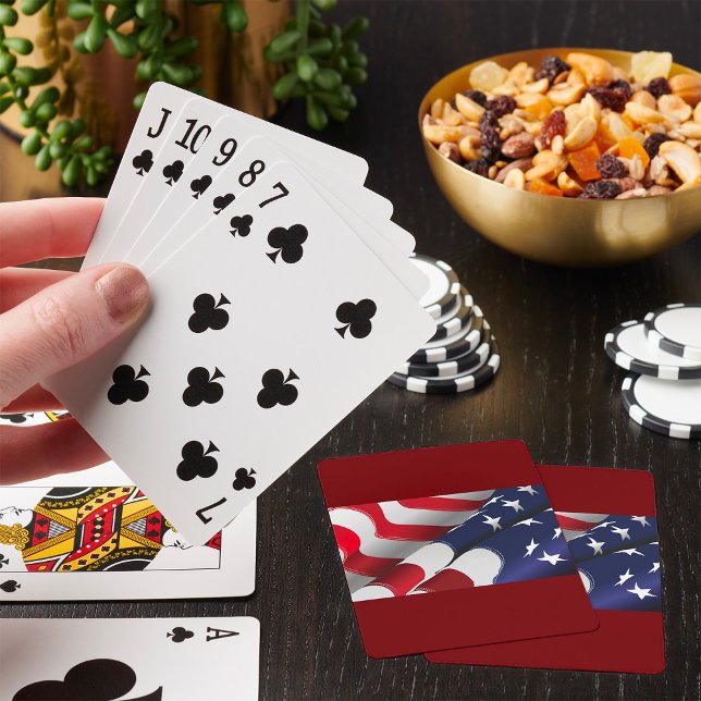 Patriotic American Flag Design Stars and Stripes  Poker Cards (Creator Uploaded)