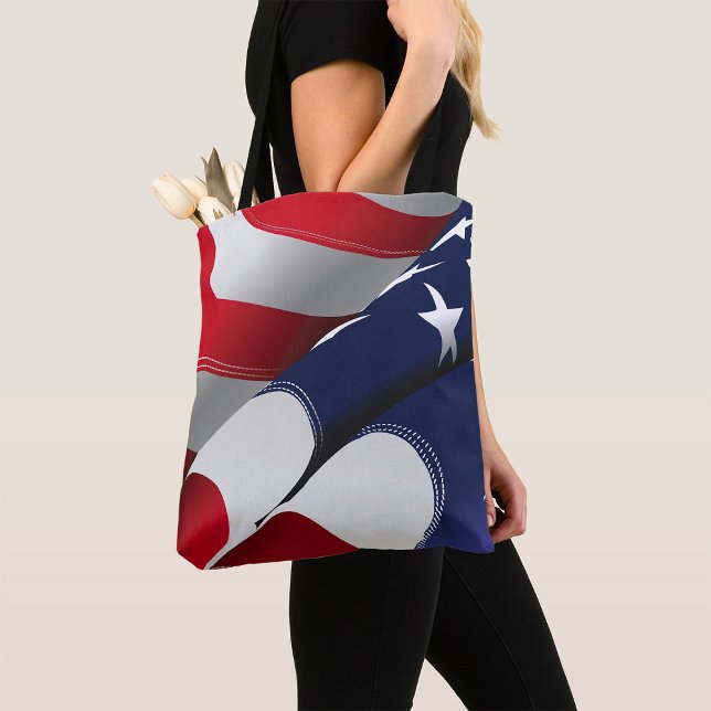 Patriotic American Flag Design Stars and Stripes  Tote Bag (Creator Uploaded)