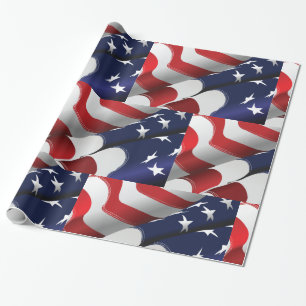 Patriotic American Flag Design Stars and Stripes Wrapping Paper