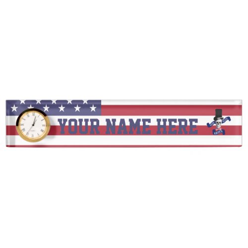 Patriotic American flag Desk Name Plate