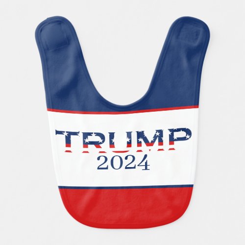 Patriotic American Flag Donald Trump 2024 Baby Bib