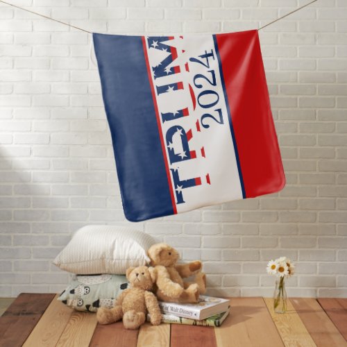 Patriotic American Flag Donald Trump 2024 Baby Blanket