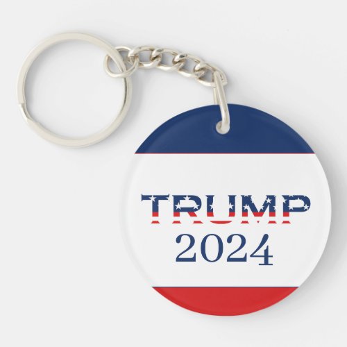 Patriotic American Flag Donald Trump 2024 Keychain