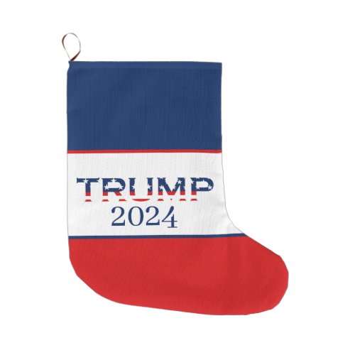 Patriotic American Flag Donald Trump 2024 Large Christmas Stocking