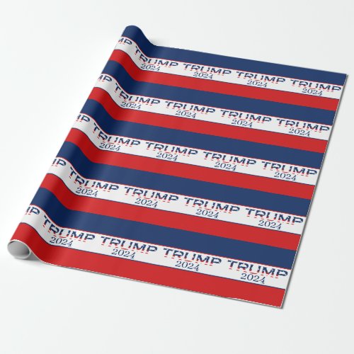 Patriotic American Flag Donald Trump 2024 Wrapping Paper