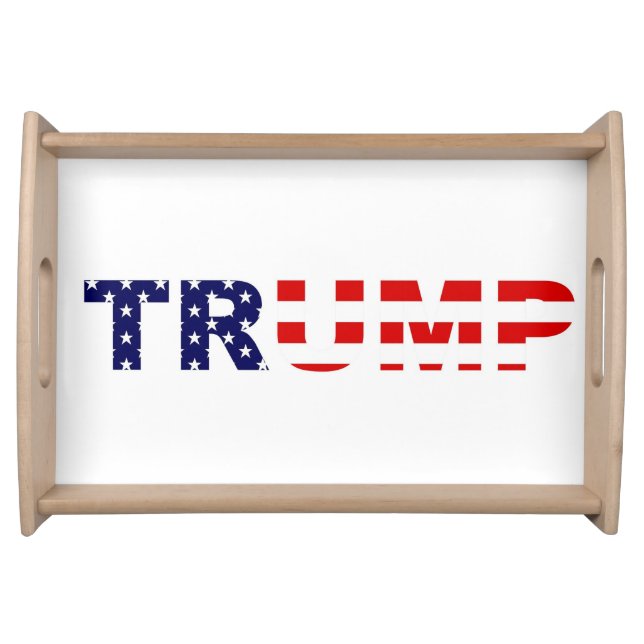 Patriotic American Flag Donald Trump Serving Tray (Front)